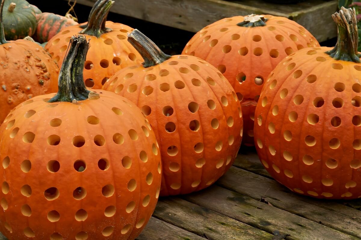 Shutterstock: Pumpkins with decorative drilled holes