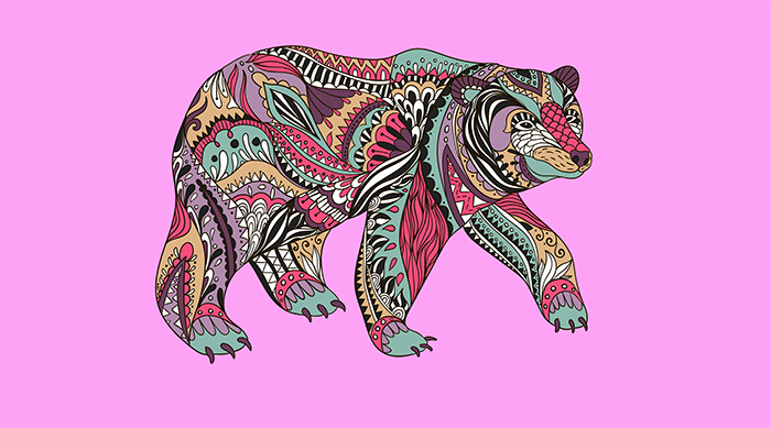 Colorful bear graphic