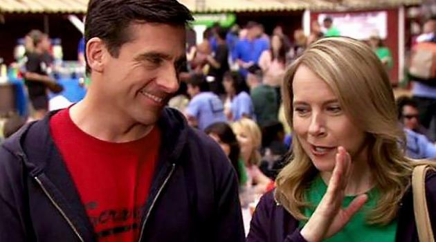 Michael and Holly during the Dunder Mifflin company picnic on The Office