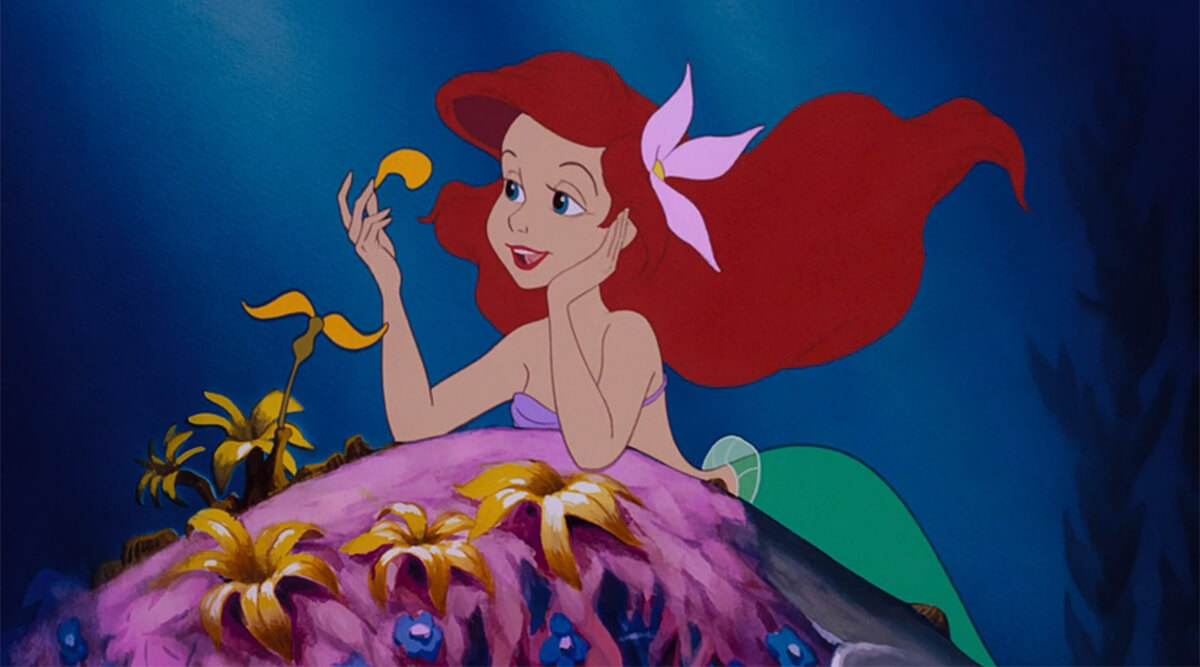 The Little Mermaid: Ariel picking petals