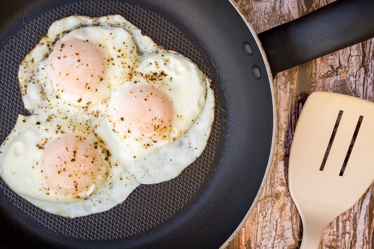 Shutterstock: Over-easy eggs with fresh salsa and coffee
