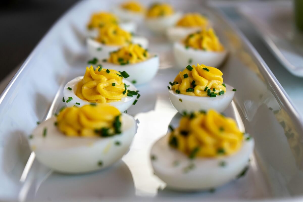 Unsplash: Deviled eggs by rosalie barley