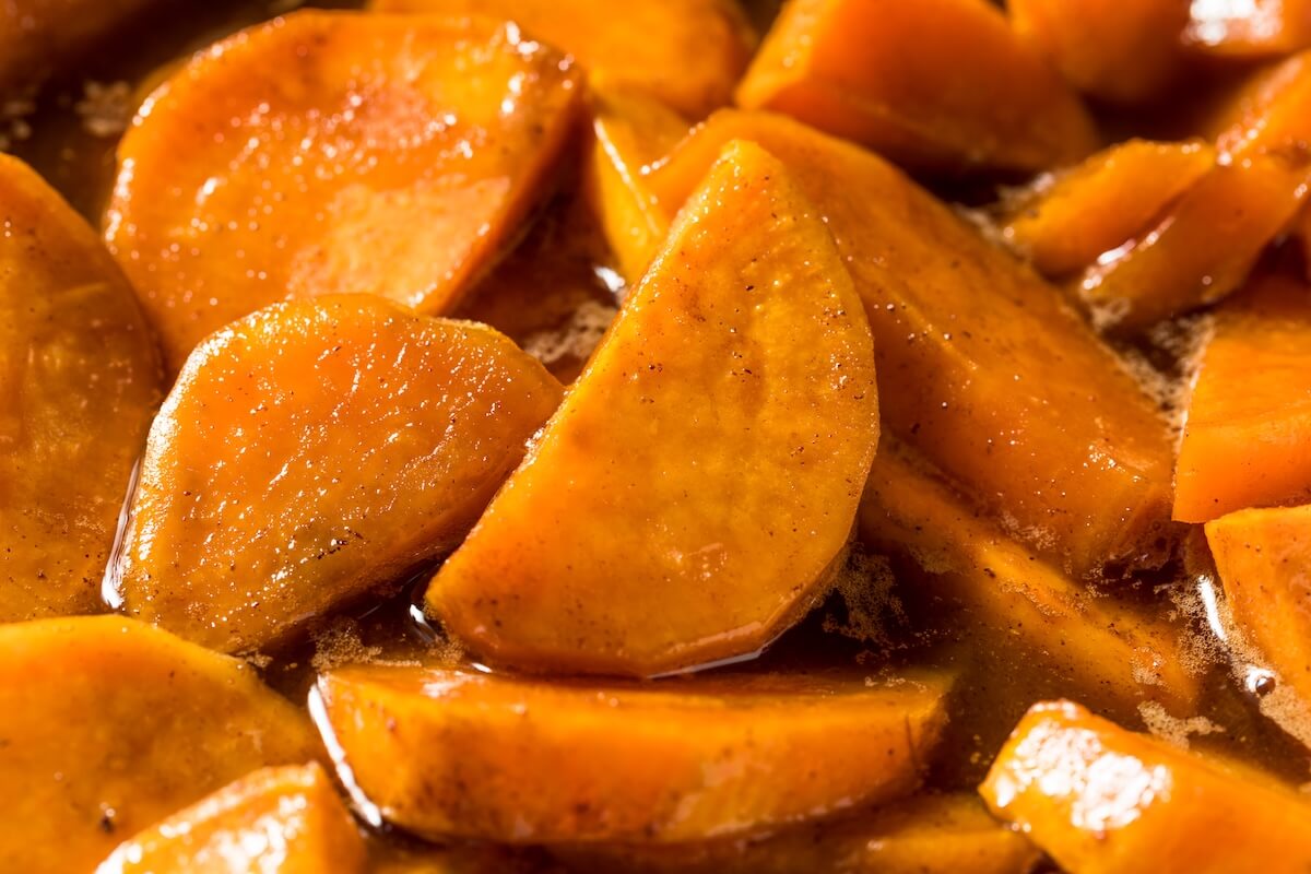 Shutterstock: Homemade Thanksgiving Candied Yams with Brown Sugar