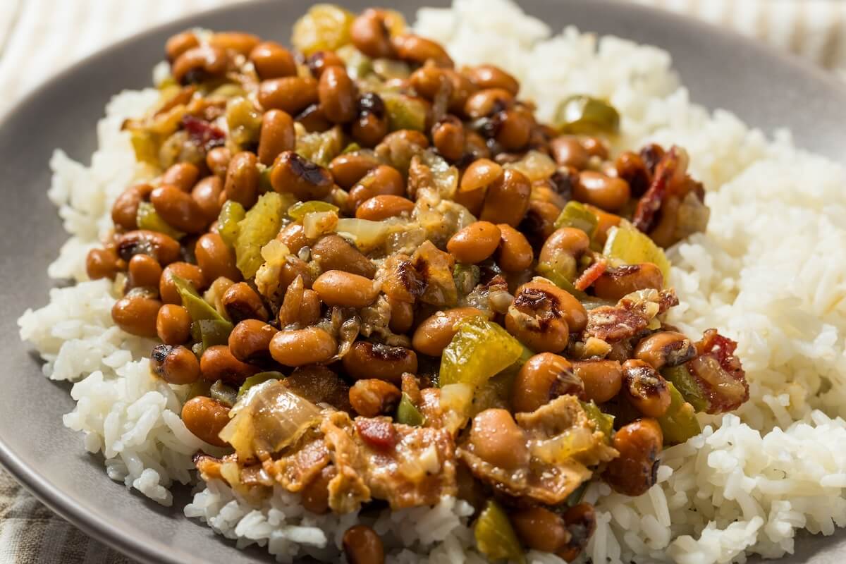 Shutterstock: Savory Homemade Southern Hoppin John with White Rice