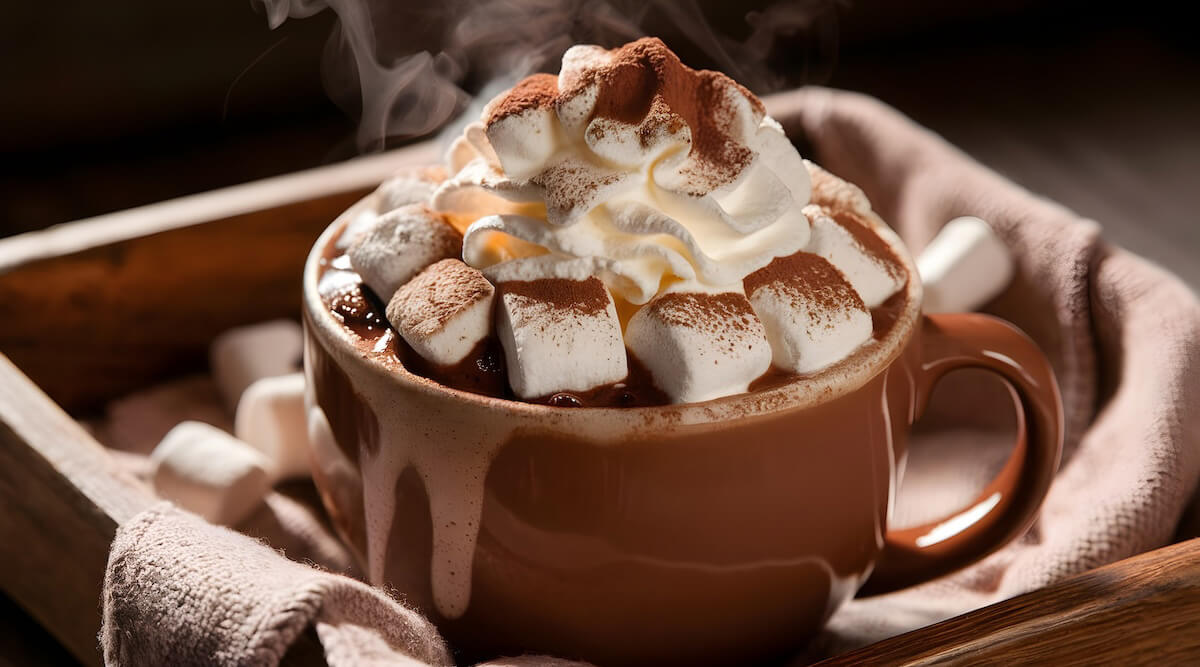 Shutterstock: Hot chocolate with marshmallows