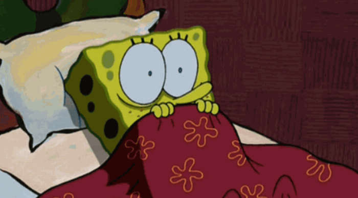SPONGEBOB SQUAREPANTS SCARED IN BED