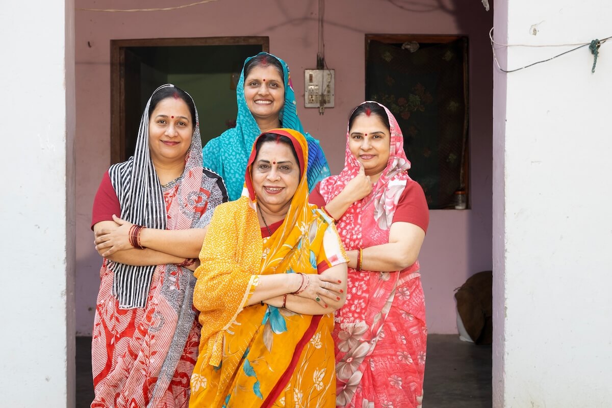 Shutterstock: Group of Indian aunties