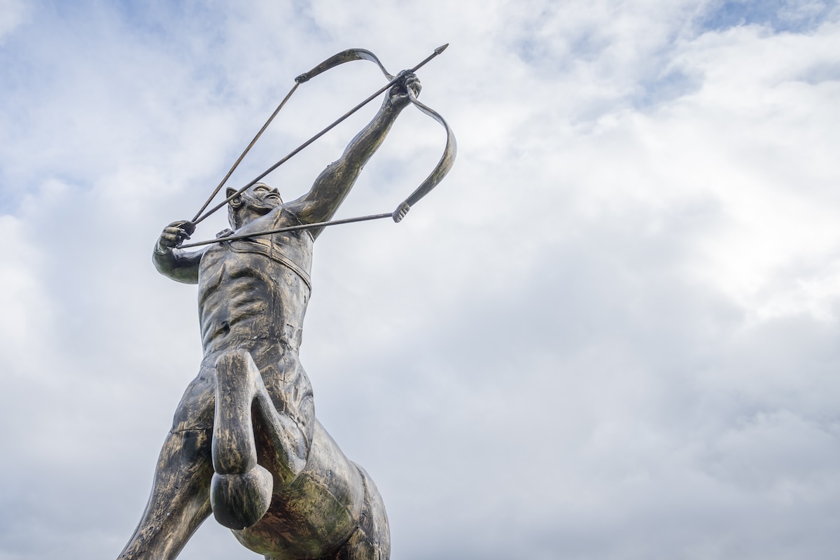 Shutterstock: Centaur sculpture pictured at the Shropshire Sculpture Park on 21 October 2023 in Oswestry.