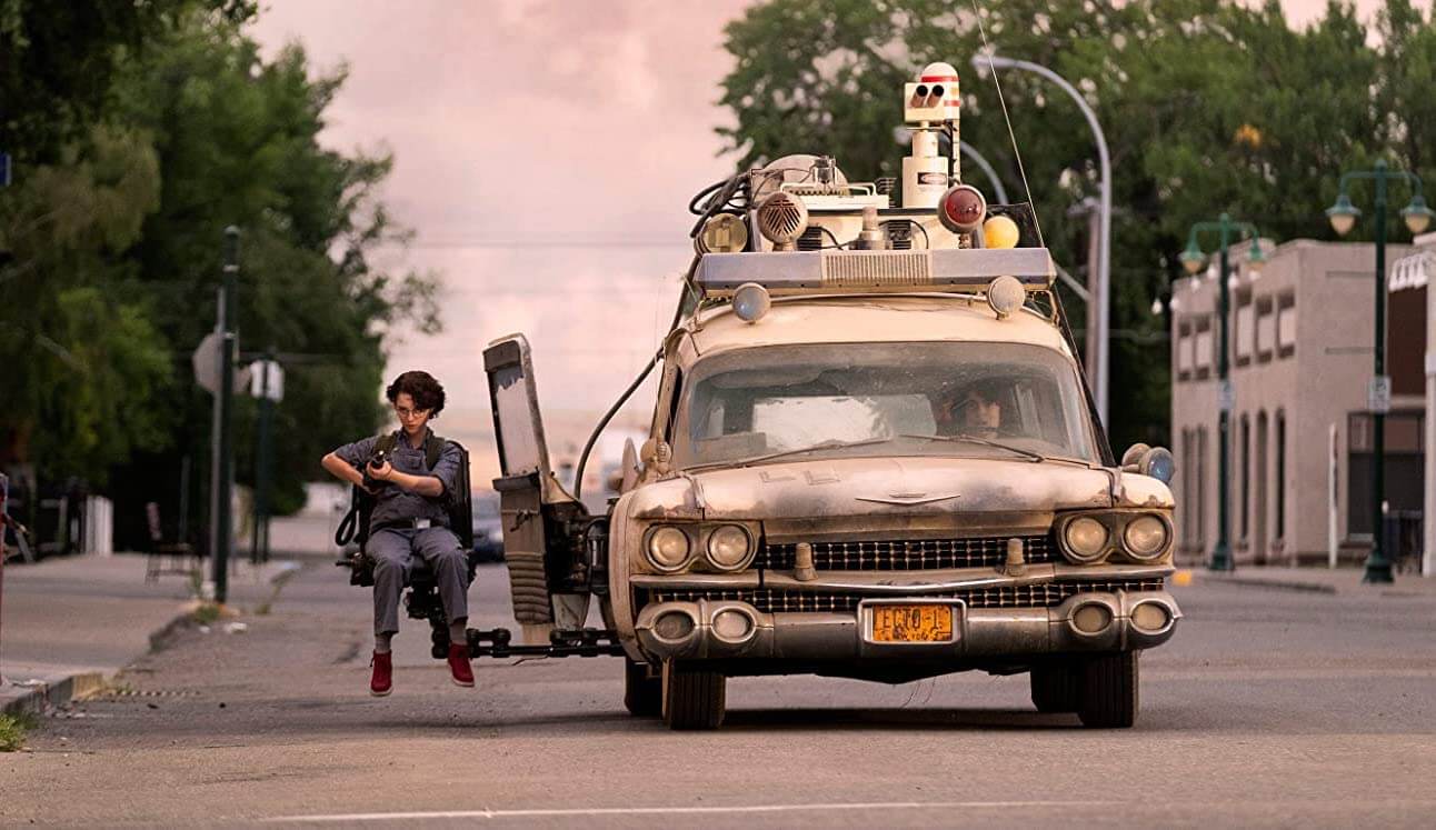 Ghostbusters: Afterlife - car on town mainstreet