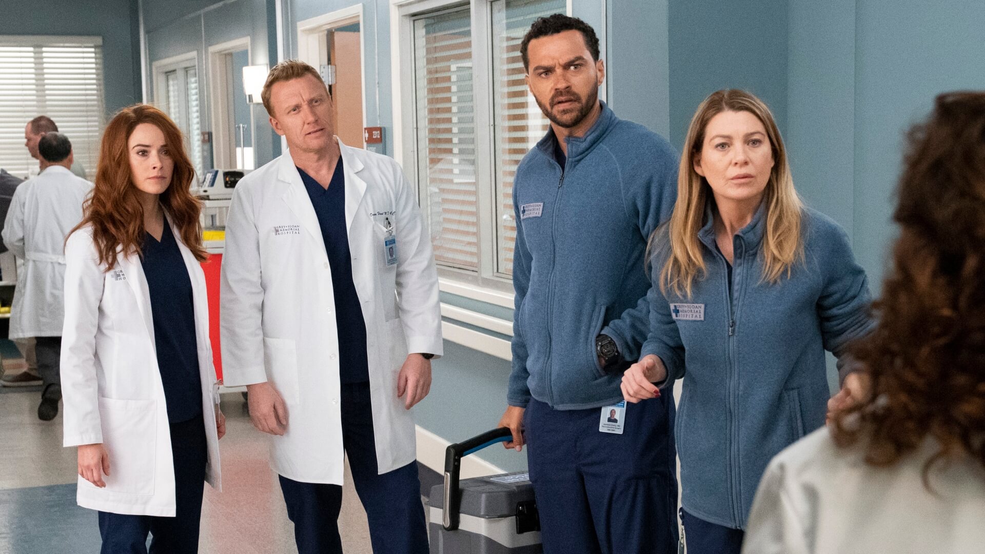 Grey's Anatomy: Cast looking on