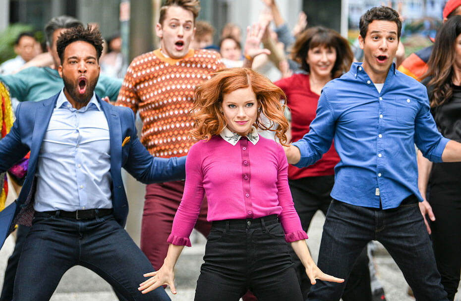ZOEY'S EXTRAORDINARY PLAYLIST -- "I've Got The Music In Me" Episode 102 -- Pictured: (l-r) Skylar Astin as Max; Jane Levy as Zoey Clarke; John Clarence Stewart as Simon