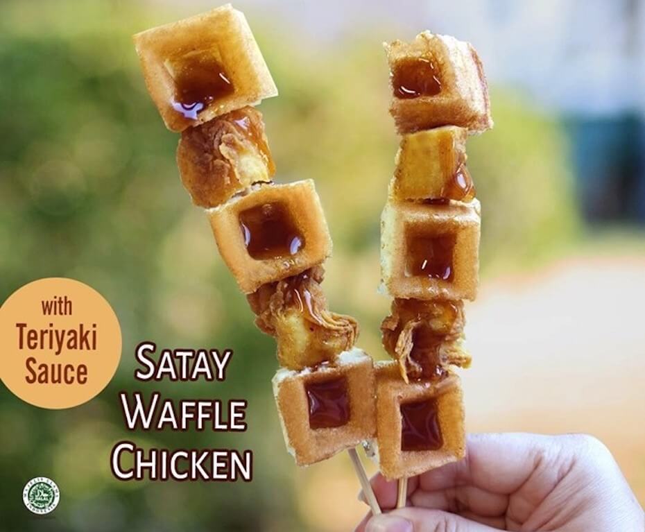 Instagram @awrestoanid satay waffle chicken