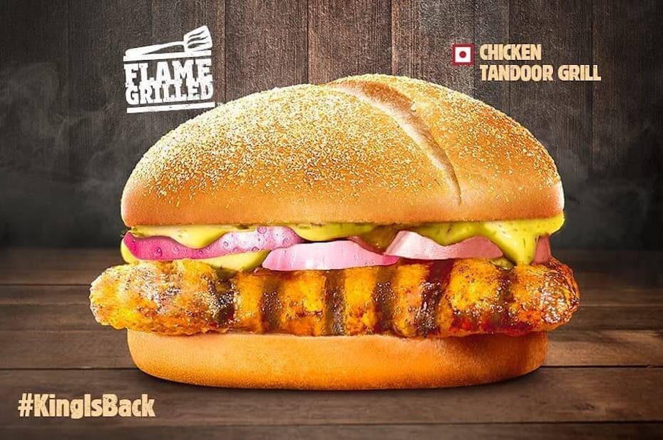 Instagram @burgerkingindia chicken tandoor grill