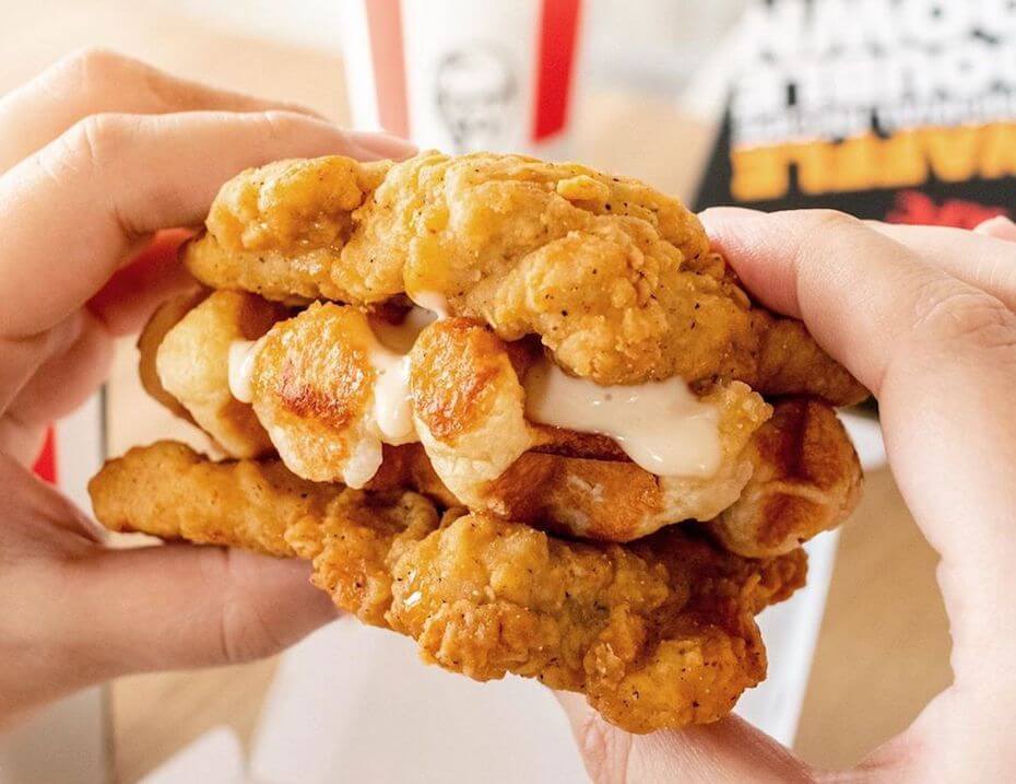 Instagram @kfc_sg waffle original recipe double down