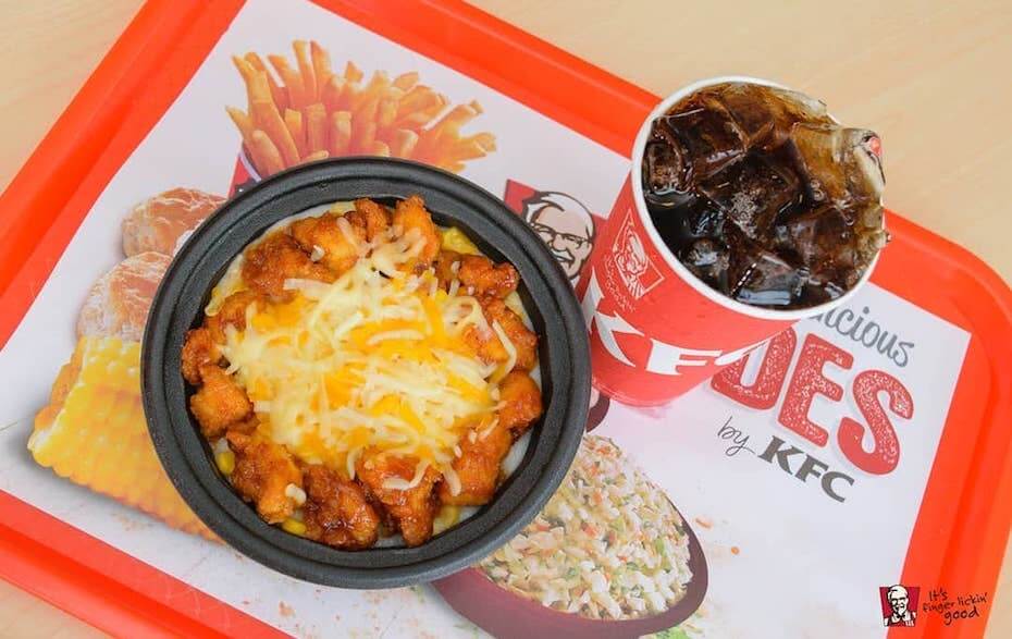 Instagram @kfcjamaica finger lickin' good famous bowl