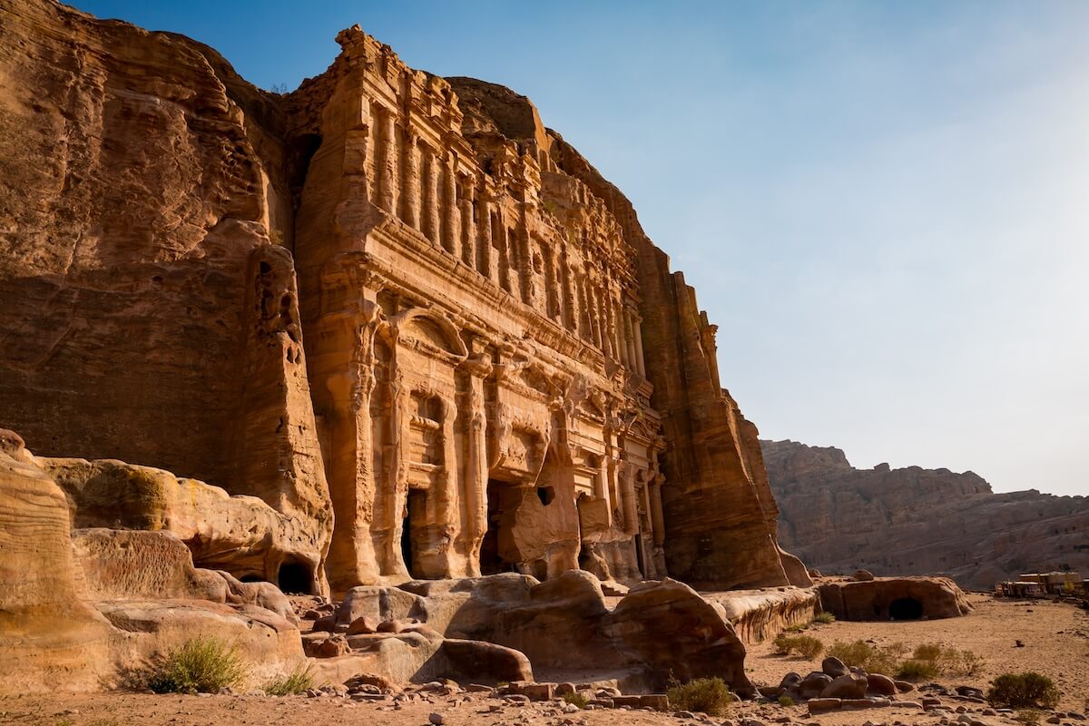 Shutterstock: A view of palace tomb in the archeological site of Petra in Jord