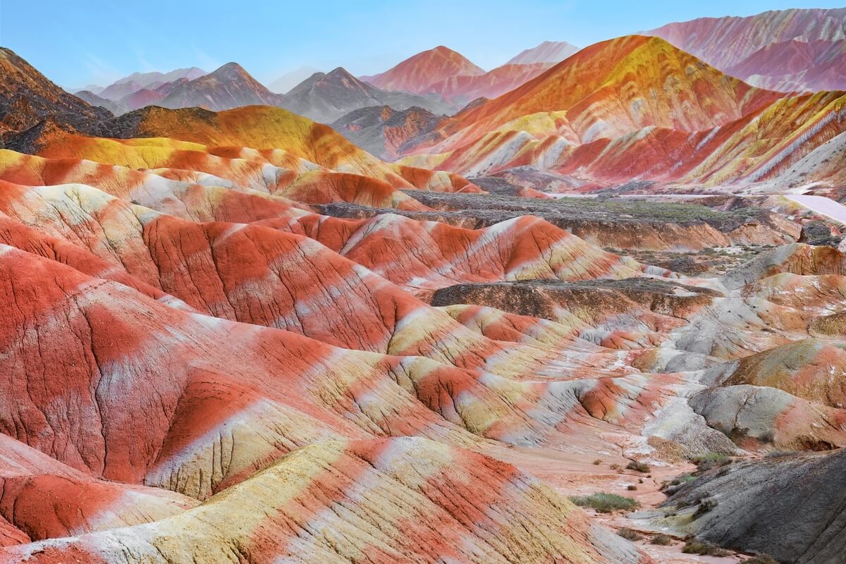 Shutterstock: Rainbow hills scenic area of Zhangye National Geopark in Zhangye town, Gansu, China