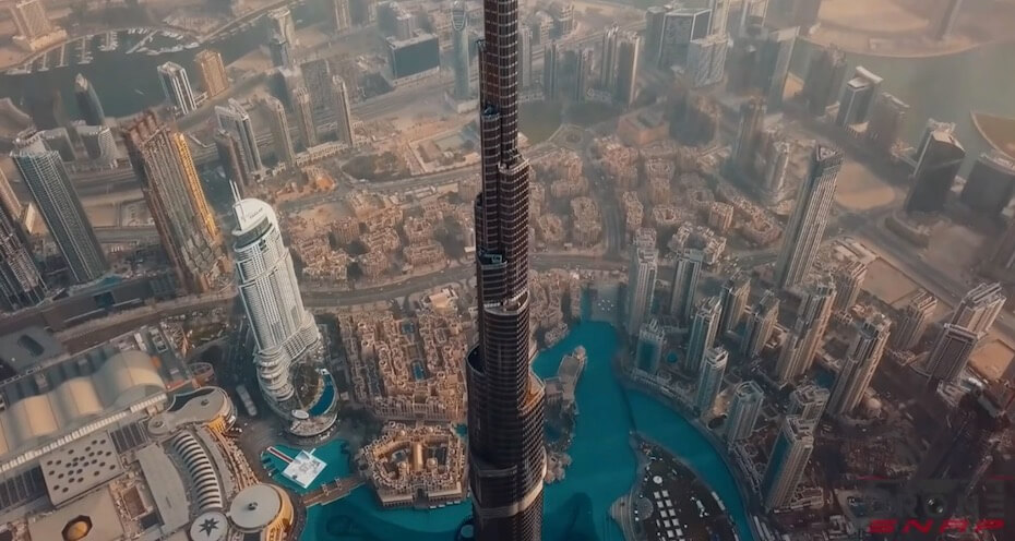 YouTube drone snap dubai skyscrapers