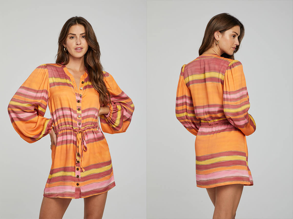 Chaser Cabrillo Mini Dress in Sunset Stripe