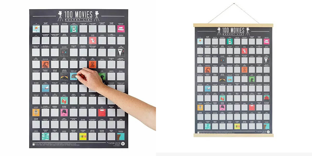 100 Movies Scratch Off Poster