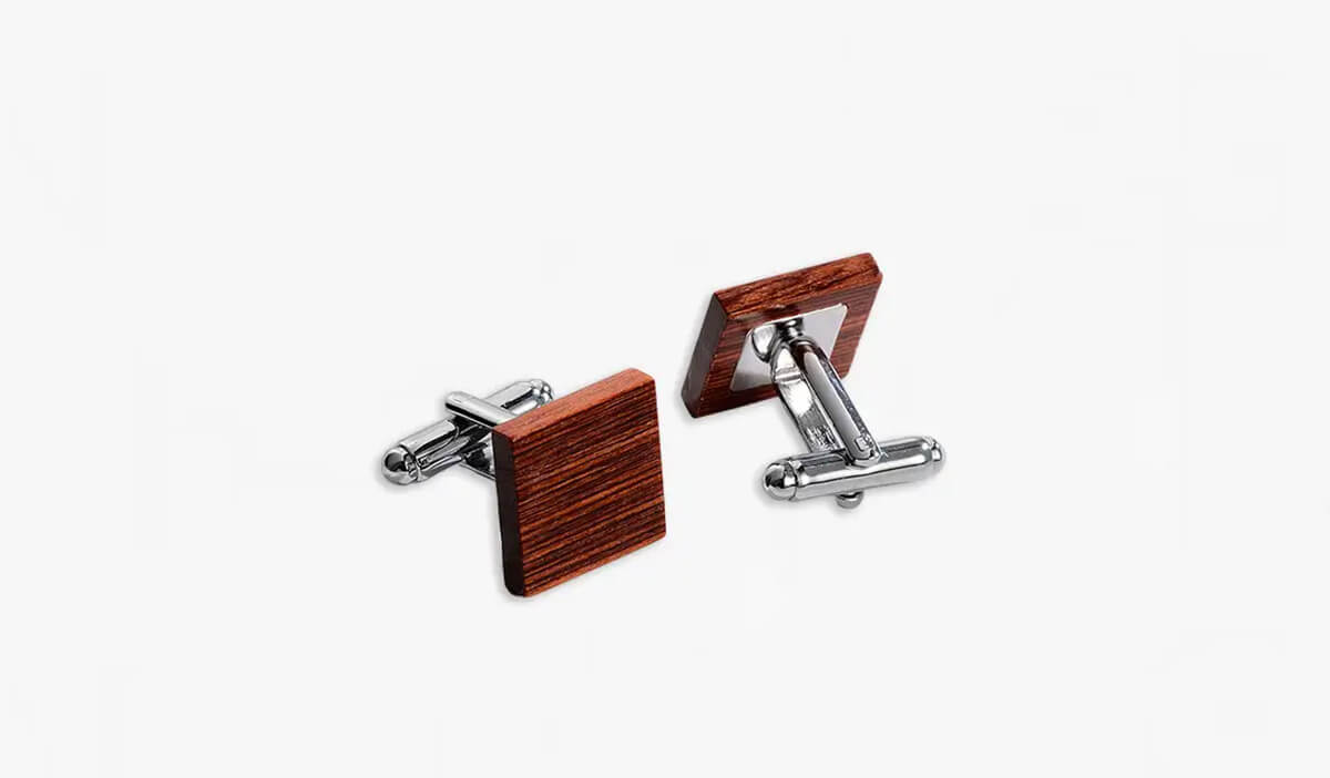 Azazie Wooden Square Cuff Links
