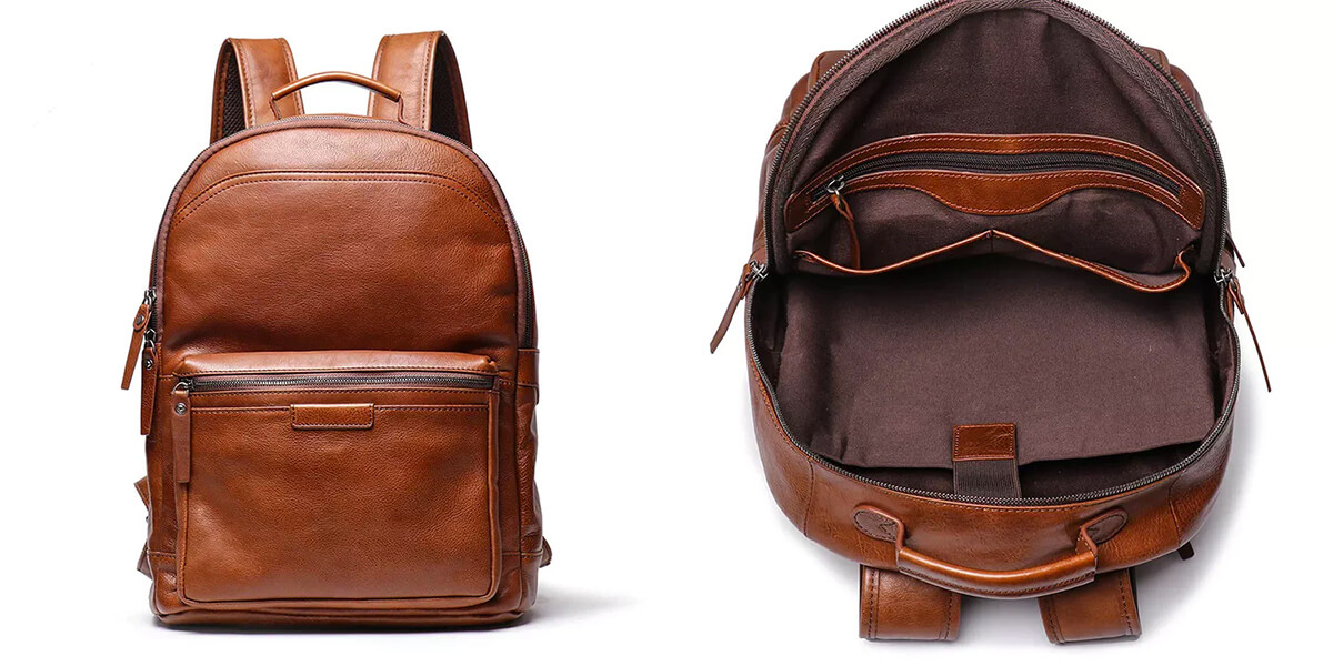 Luke Case Men's Leather Laptop Backpack