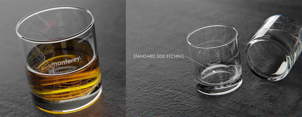 Well Told Home Town Map Rocks Glass