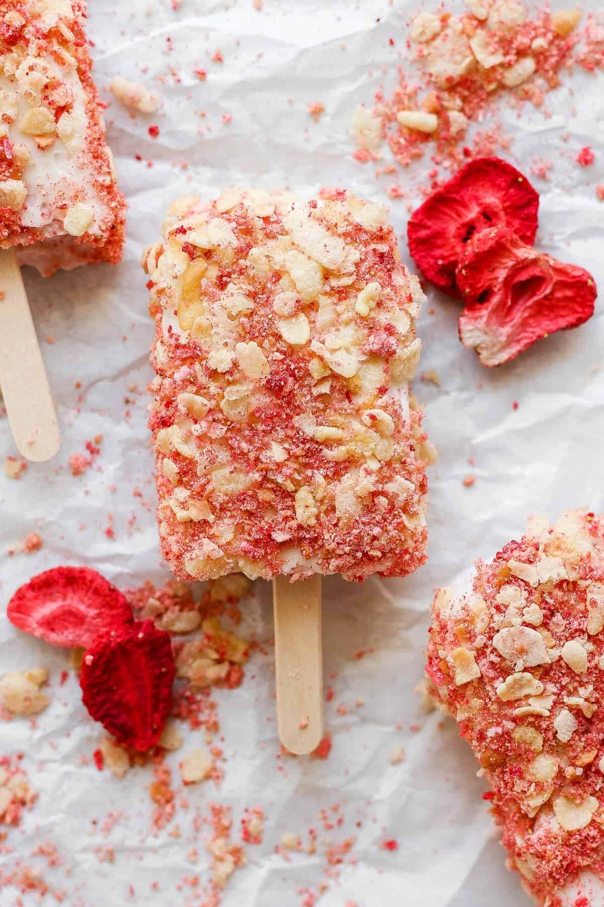 high protein strawberry shortcake bars fit foodie finds