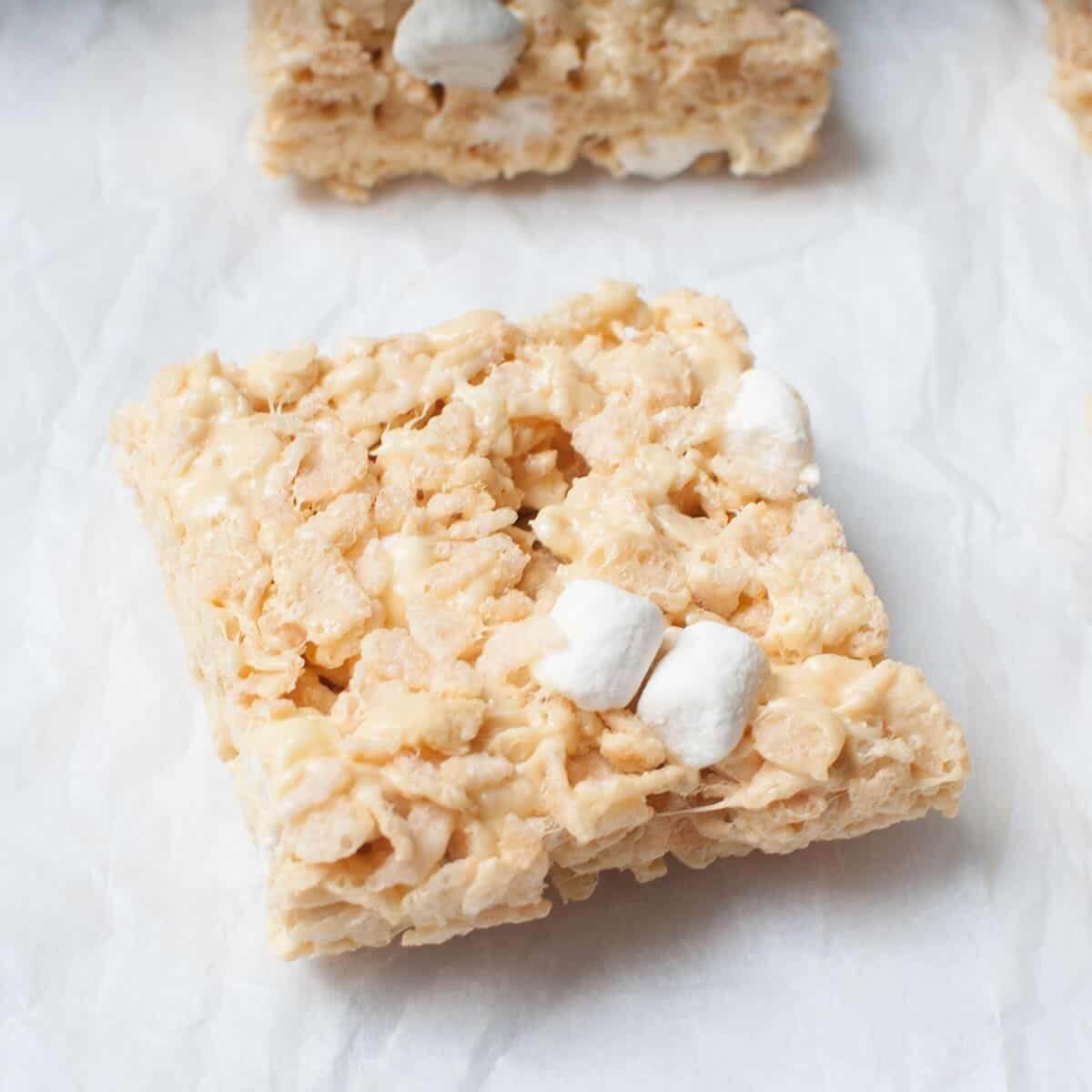 protein rice crispy treats two pink peonies