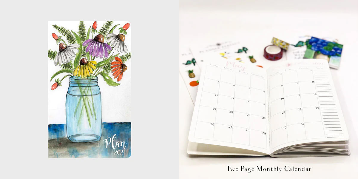 Designs by Planner Perfect Coneflowers 12 Month Planner