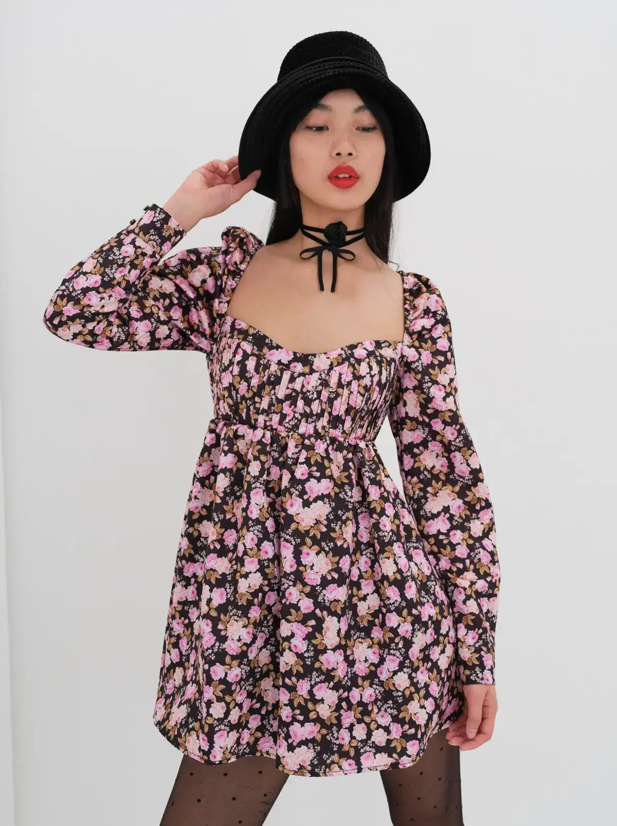 for love and lemons kate long sleeve mini dress