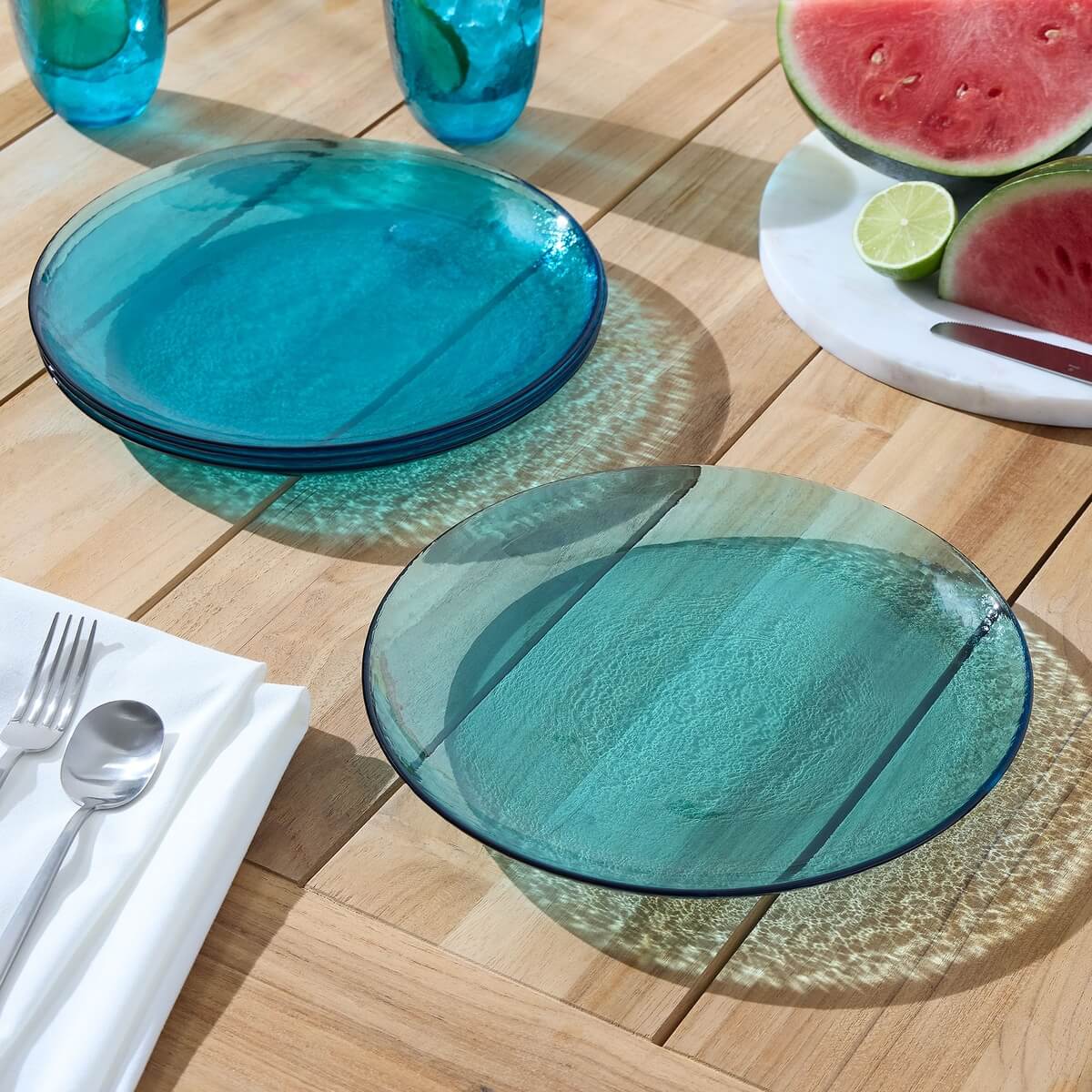 west elm los cabos glass dinner plates