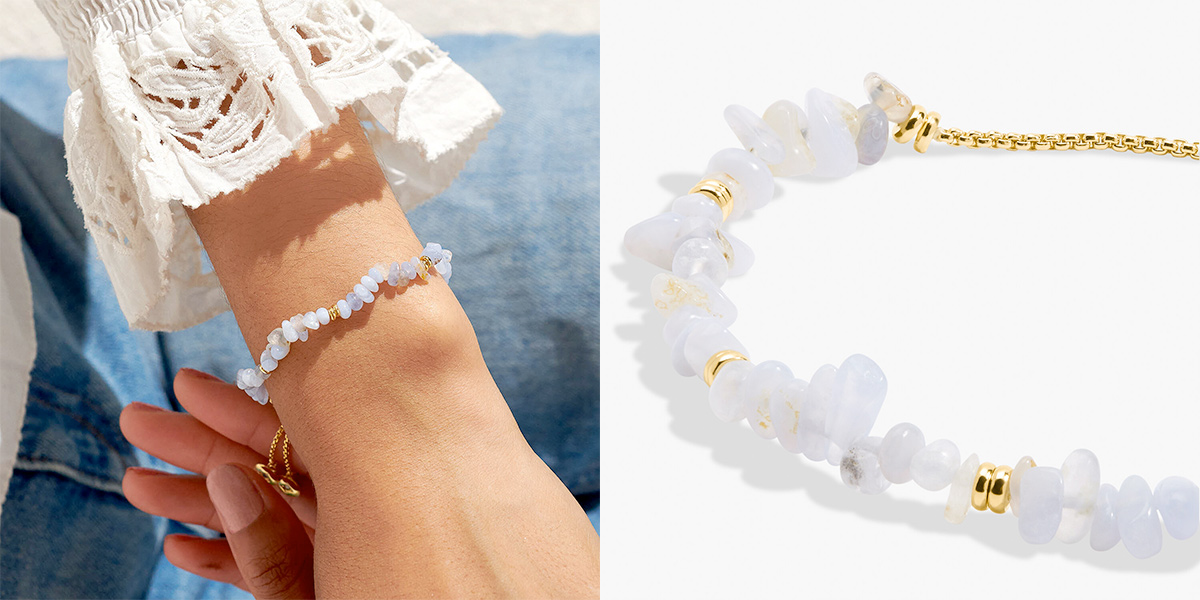 a littles and co manifestones blue agate bracelet