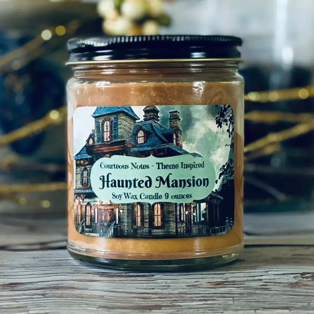 courteous notes haunted mansion candle