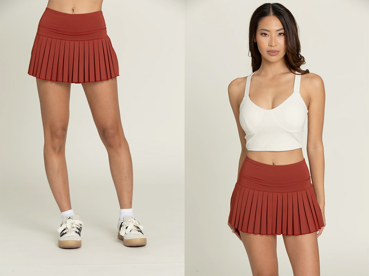 Gold Hinge pleated tennis skirt