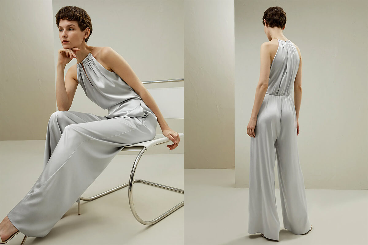 The Non-Dress - LILYSILK Halter Neck Wide Leg Jumpsuit