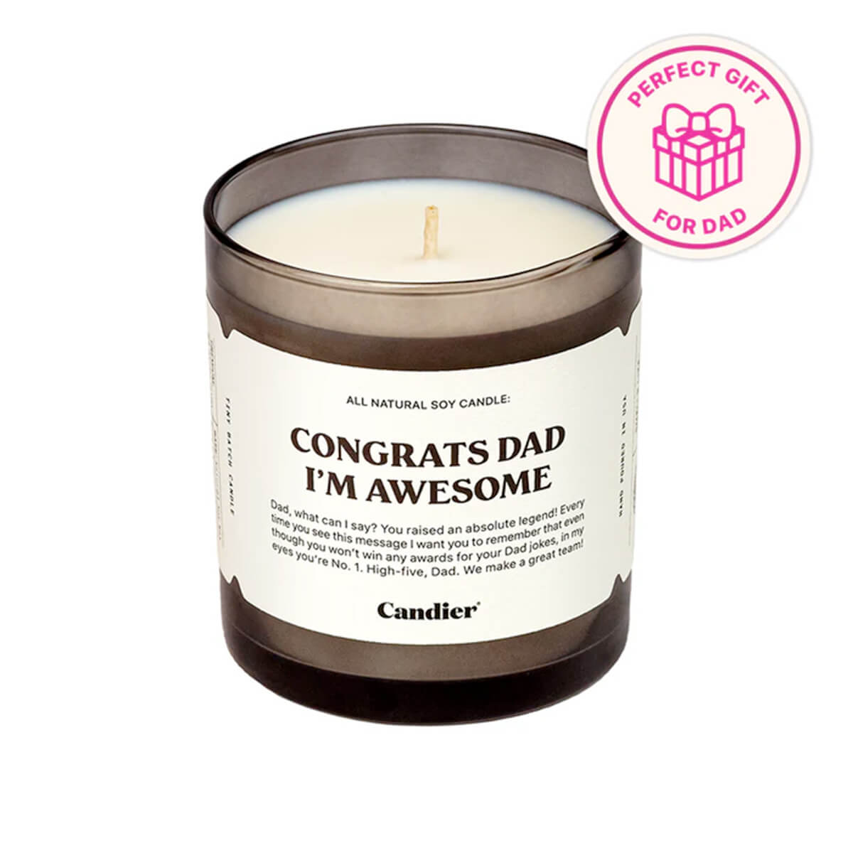 canider congrats dad im awesome candle