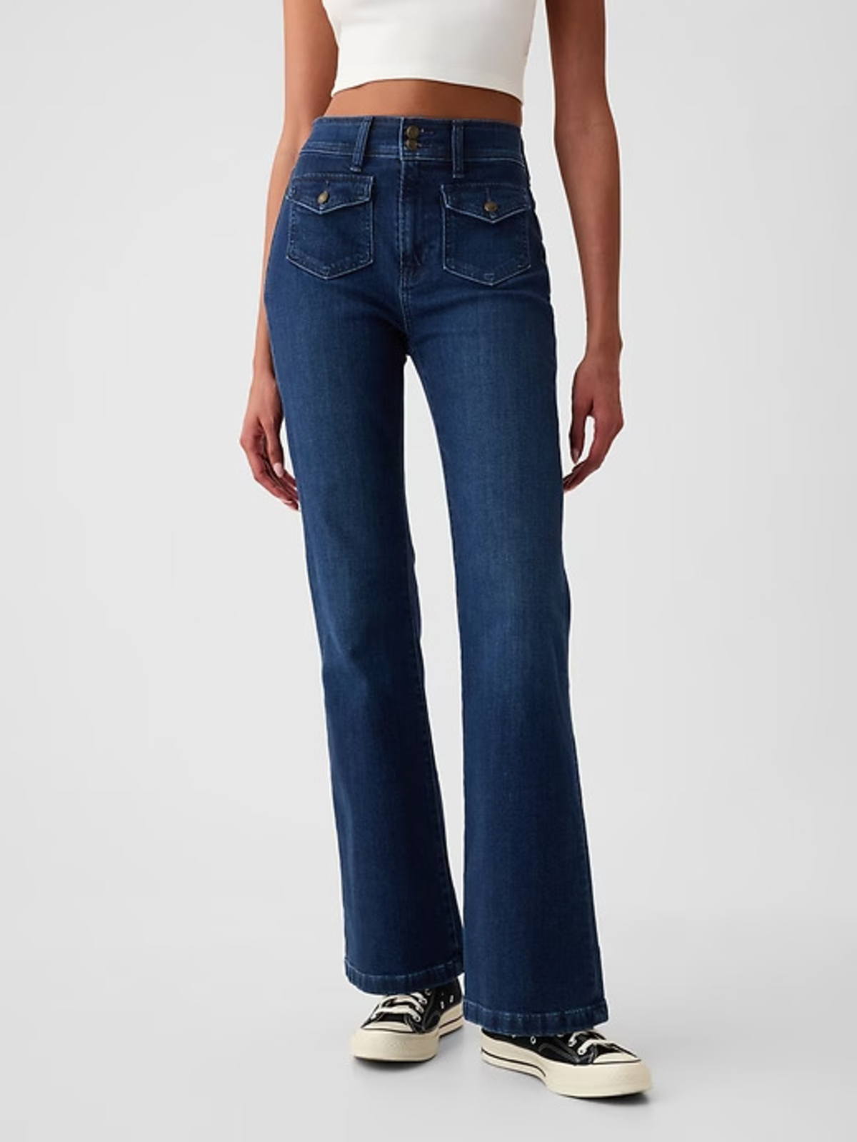 gap high rise 70s flare pants