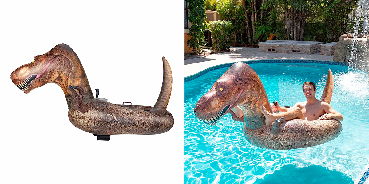 PoolCandy Tube Runner Motorized T-Rex Pool Float