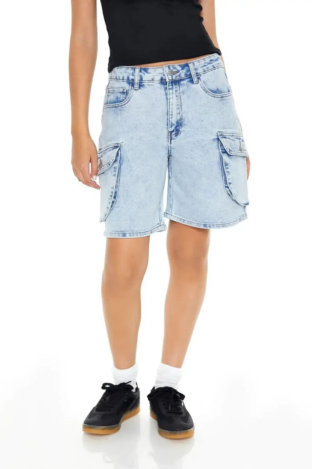 forever 21 denim cargo shorts