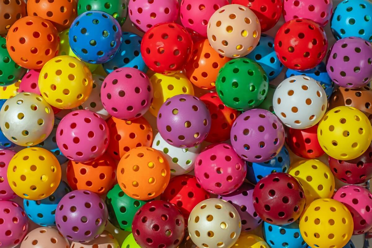 pile of pickleball balls