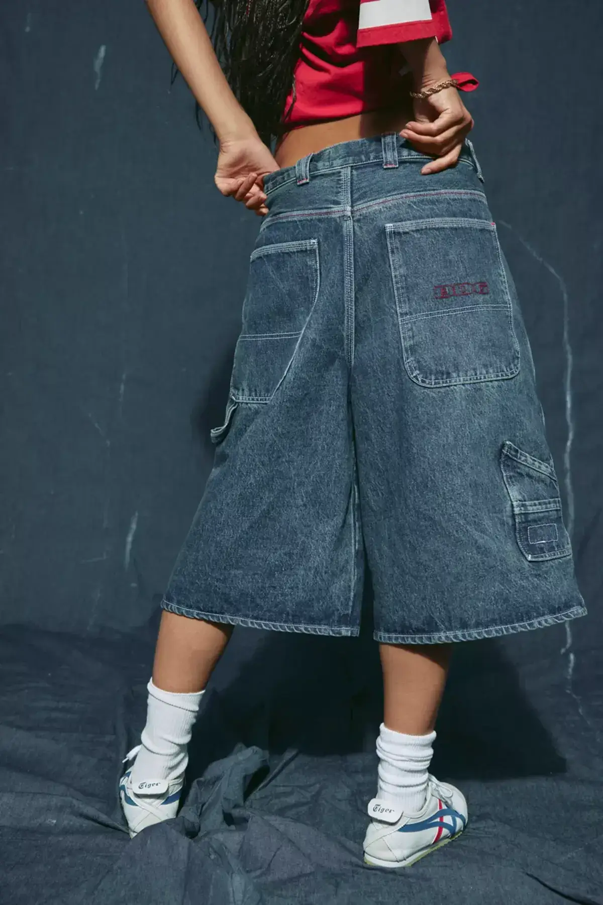パンツ 90-00s SMOKE RISE Wide Baggy Jorts 90 S Baggy Denim Jort
