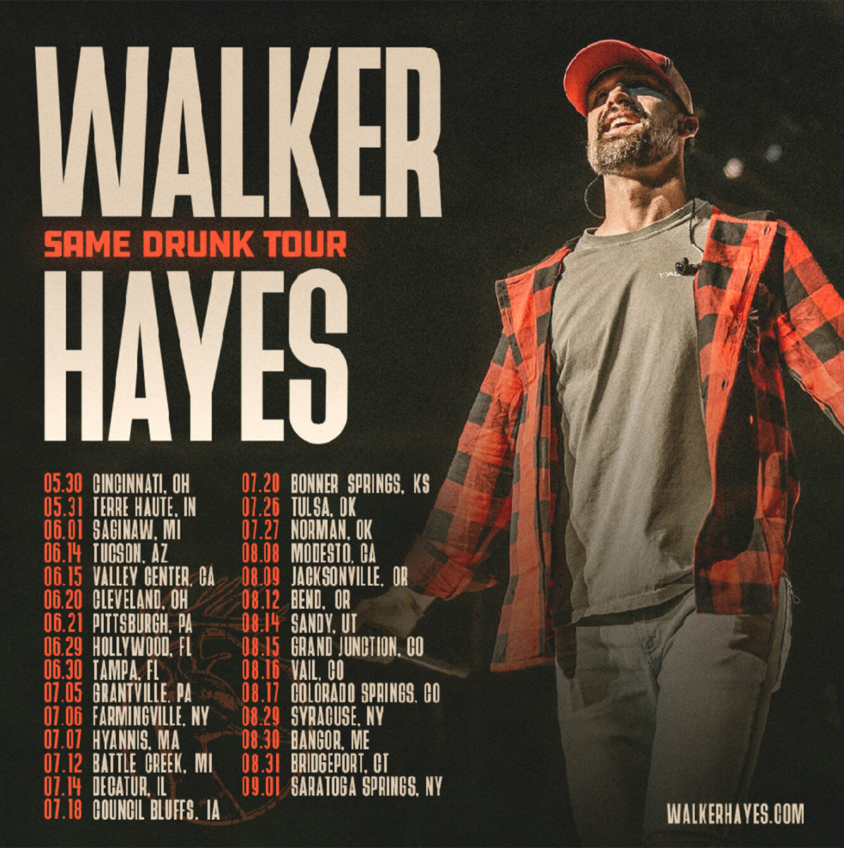 Walker Hayes Same Drunk tour poster
