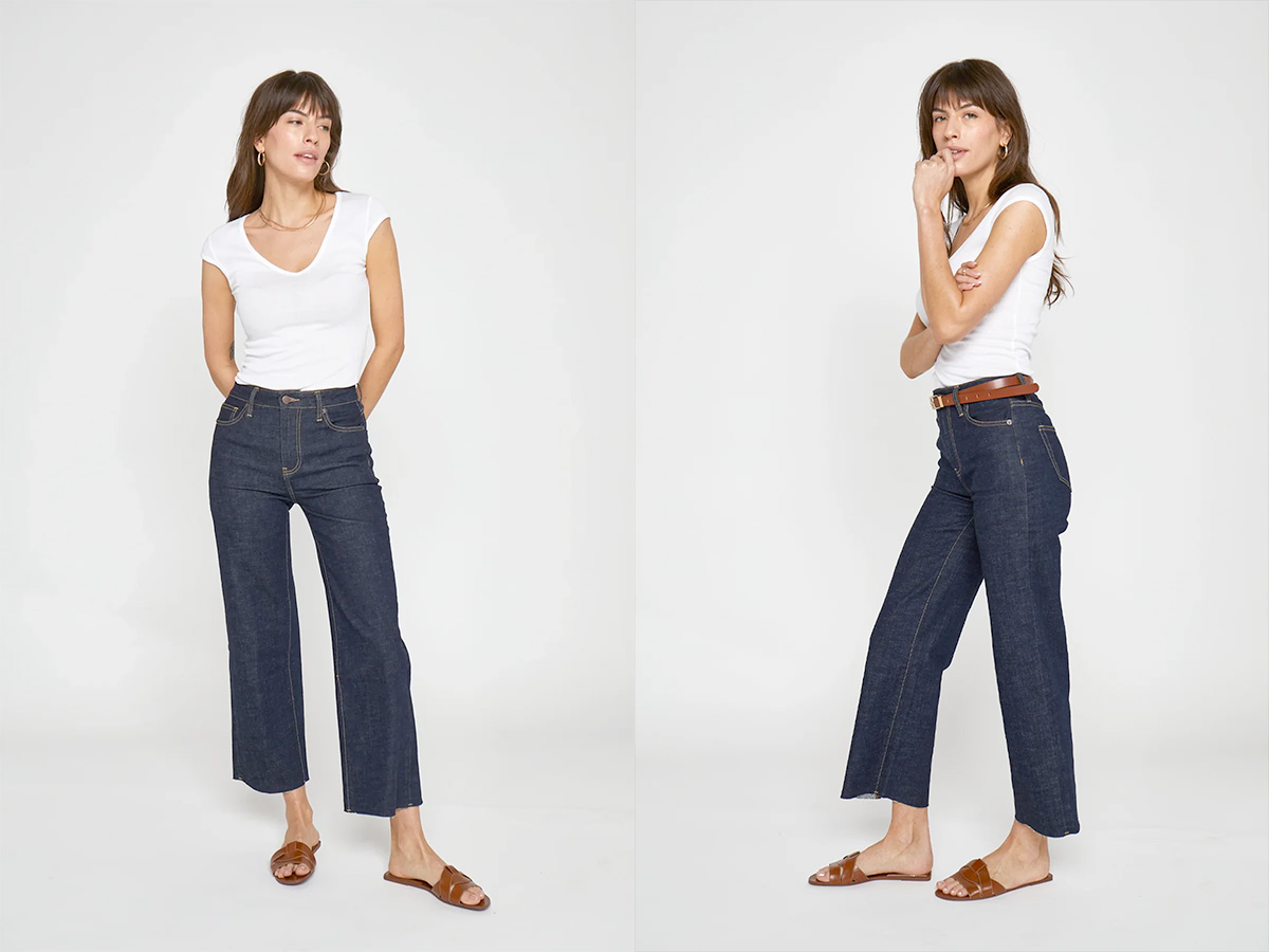 Dark, Dark Wash Jeans - Oliver Logan Aberdeen High Rise Crop in Timbers