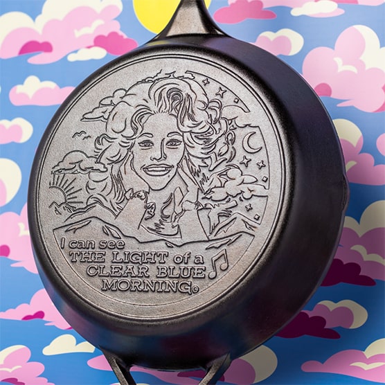 13.25" Dolly Parton Cast Iron Skillet