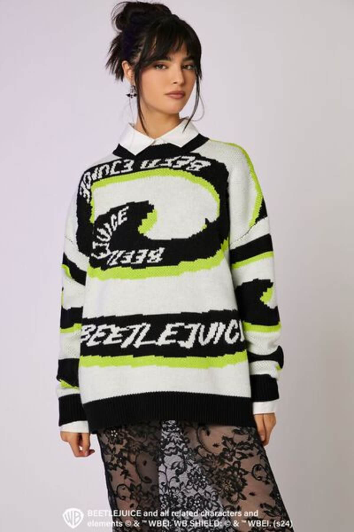 forever 21 beetlejuice spiral sweater