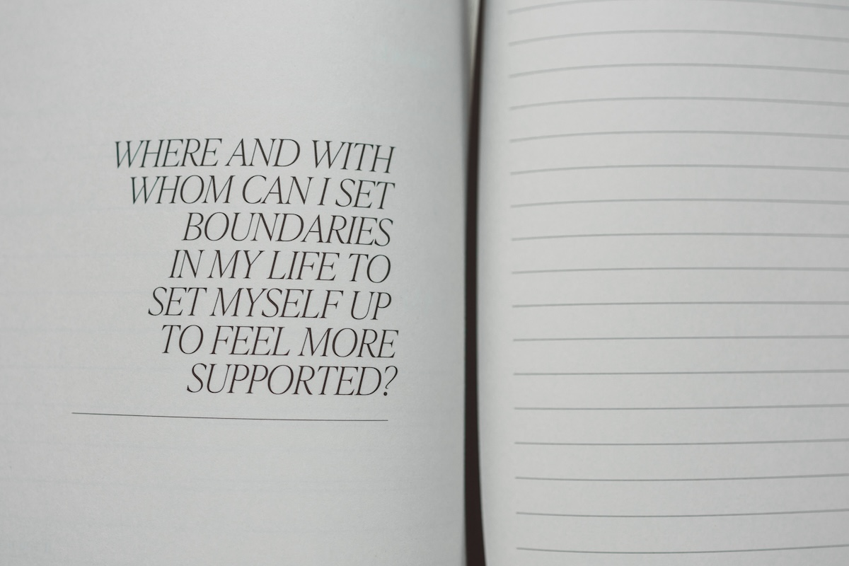 Jacq Gould's journal with prompts