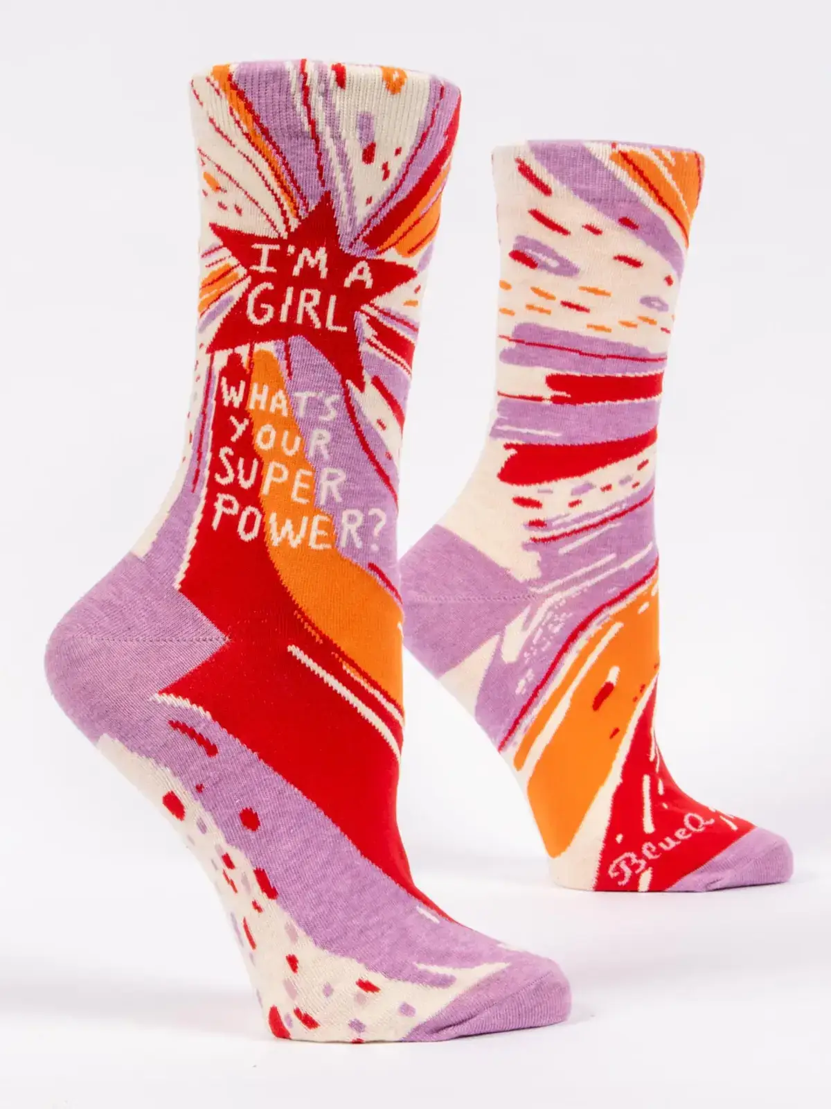 blue q girl superpower socks