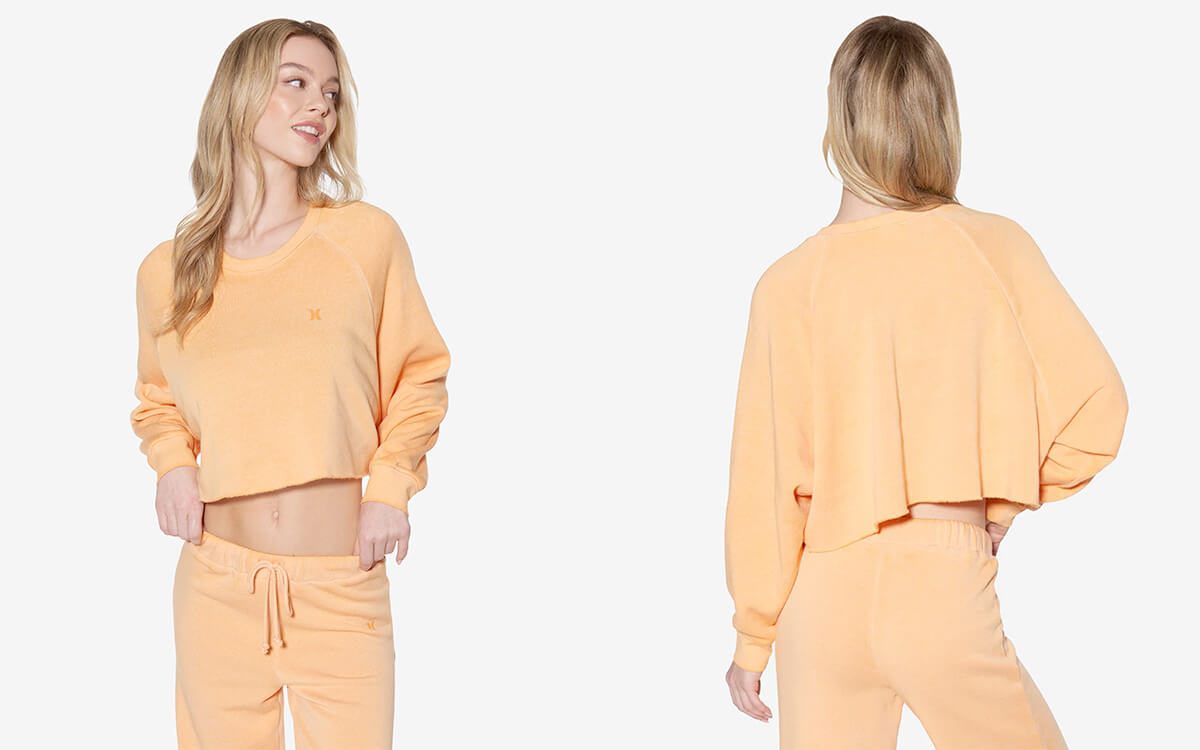 Hurley Essential Burnout Fleece Crop Crewneck