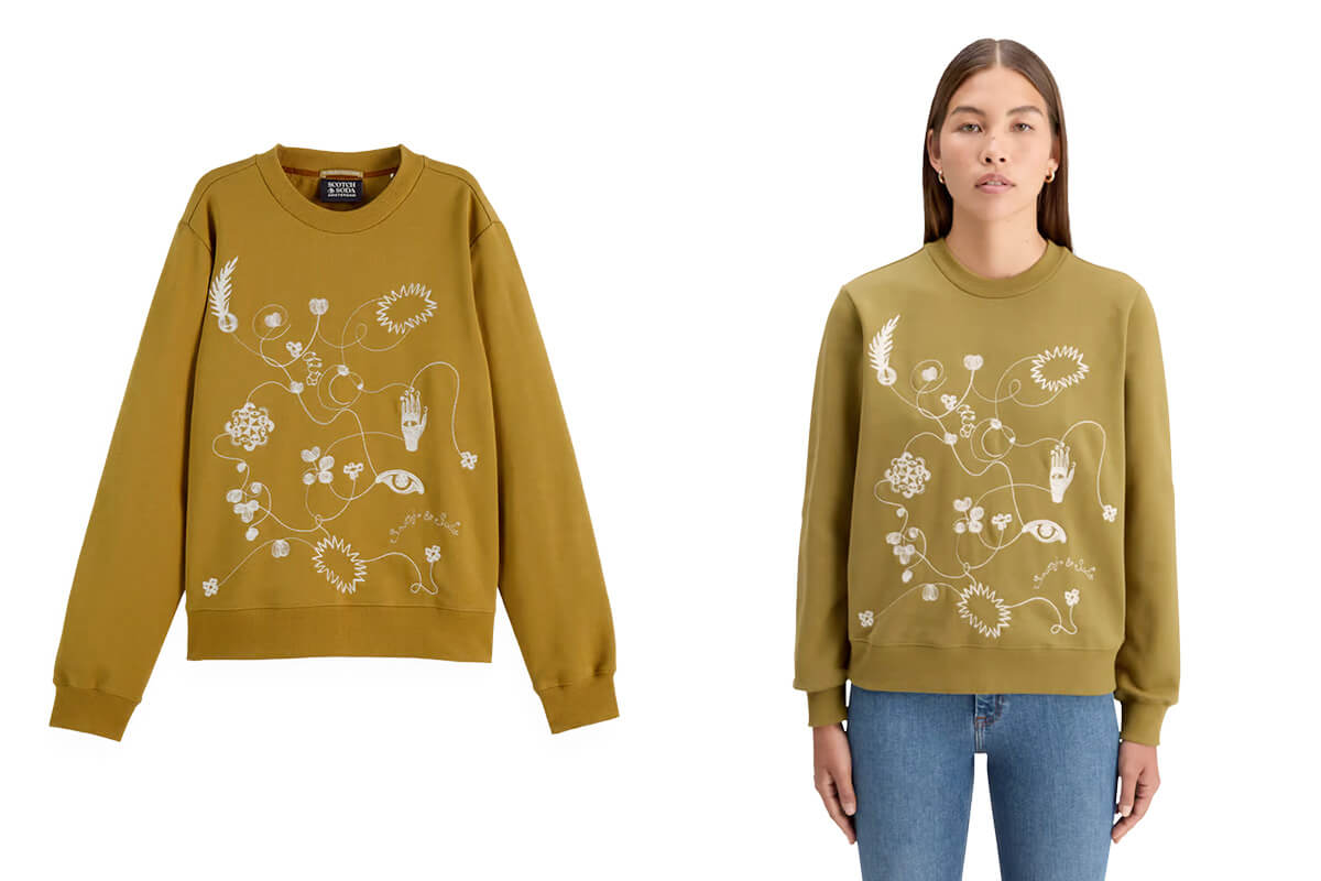 Scotch & Soda Regular Fit Embroidered Sweatshirt